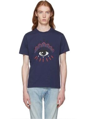 Kenzo Navy Graphic Eye Print Tee N266-22